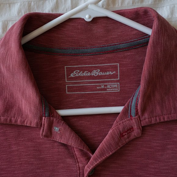 Eddie Bauer Polo Short Sleeves Size M Red - Picture 2 of 3